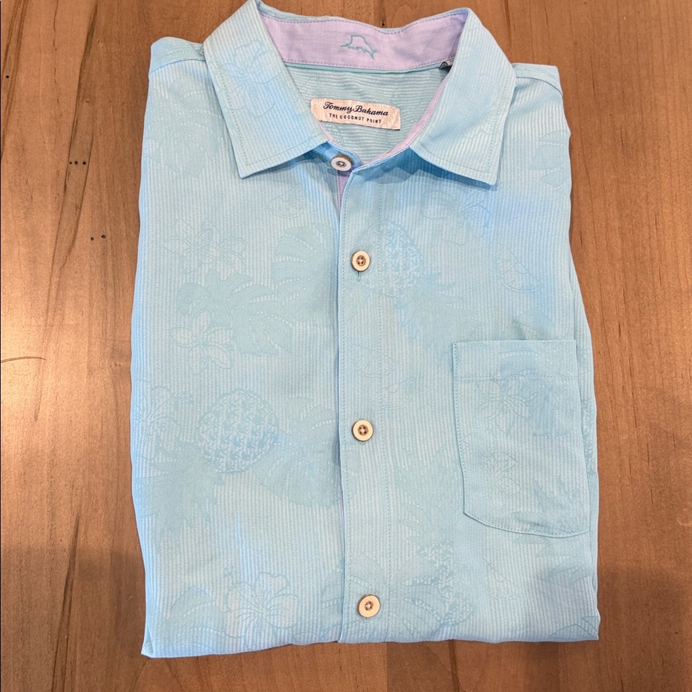 Tommy Bahama the coconut point Light Blue Short-Sleeve Men's Button-Up Shirt